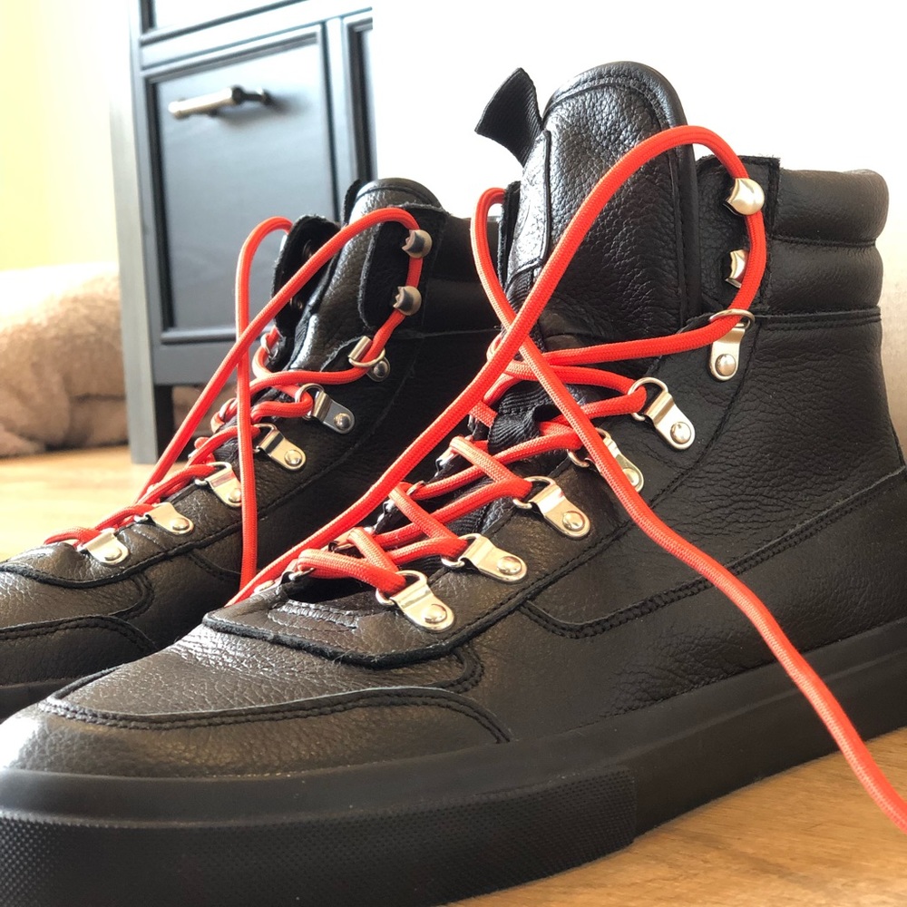 Greats Wooster Hiker Triple Black Leather High-tops